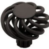 Liberty 1-3/8" Forged Iron Collection Bird Cage Flat Top Wire Knob Flat Black