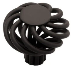 Liberty 1-3/8" Forged Iron Collection Bird Cage Flat Top Wire Knob Flat Black