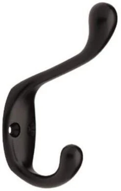 Liberty 3" Heavy Duty Flat Black Coat And Hat Hook