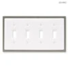 Liberty Four Switch Wall Plate - White Ceramic W/ Chrome LQ-69647