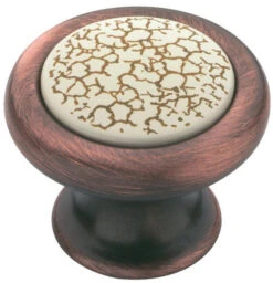 Liberty 1-1/2" Francesca Knob Satin Bronzed Copper With Crackle Ivory