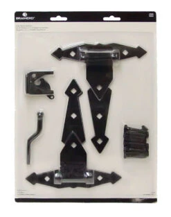 Liberty Decorative Garden Gate, Patio Or Shed Door Hinge & Lock Set LQ-B18900G-BL-U