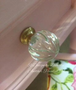 Liberty 1-1/4" Design Facets Ridge Ball Knob Brass & Clear Glass -D'Lawless Hardware Shop glass knob 1 78595.1657901269