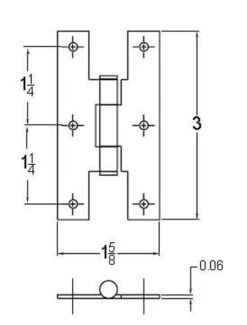 Liberty "H" Hinge Single Black 3" For Flush Doors DL-H530-3-MBK -D'Lawless Hardware Shop h hinge black 3 single flush l h0501d bl a 4 38477.1659385216
