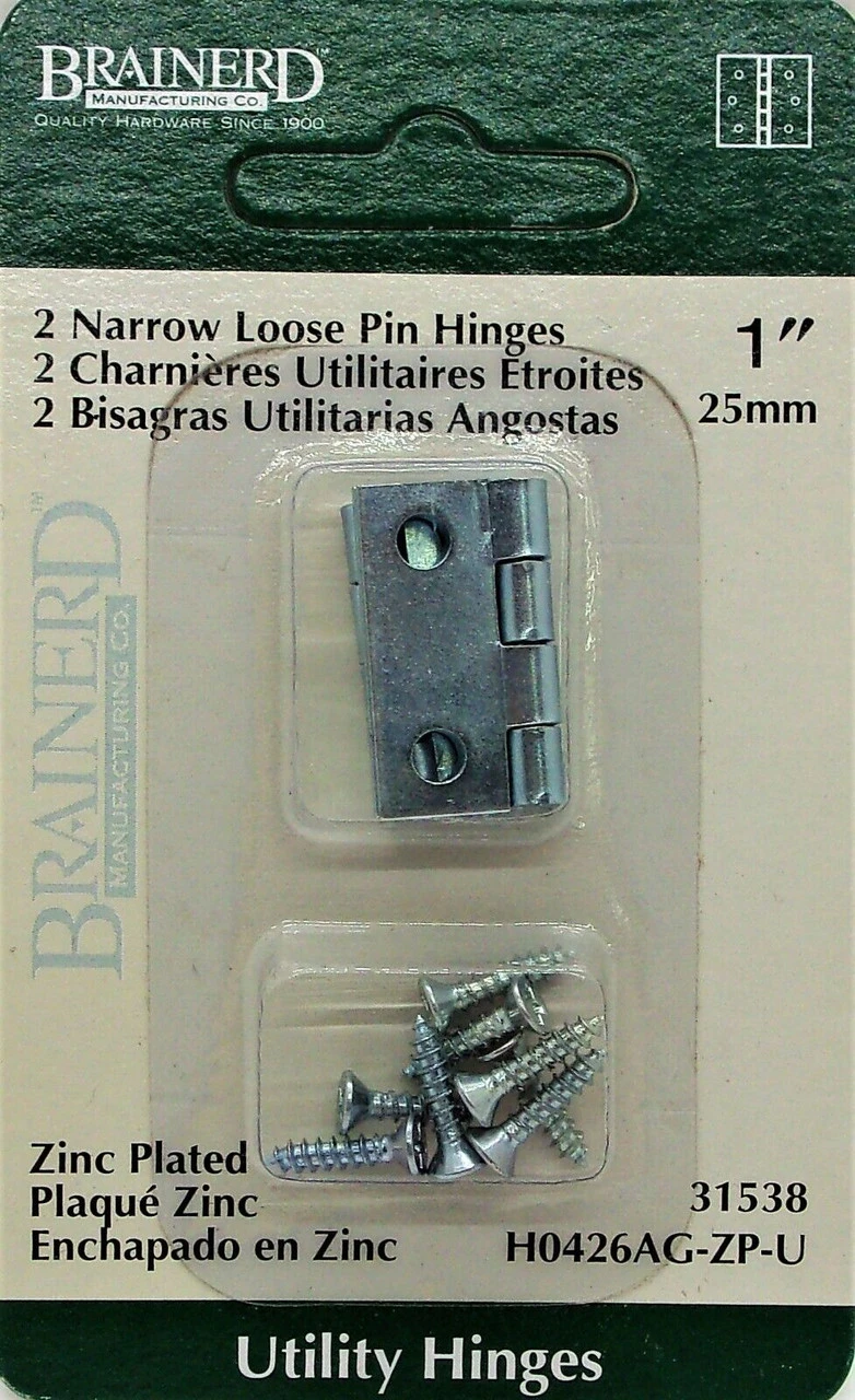 1" Square Butt Hinge Zinc Plated Pair Loose Pin 1 1" Square Butt Hinge Zinc Plated Pair Loose Pin