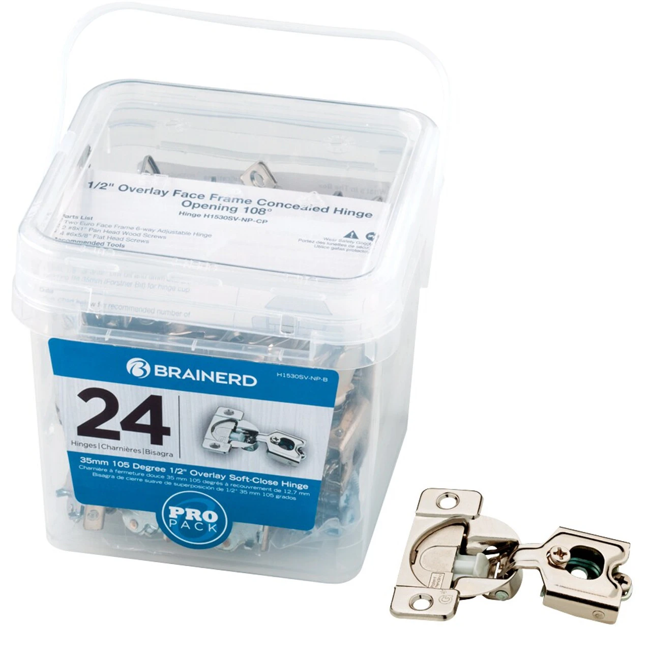 Tub Of 24 Soft Close 1/2" Overlay Adjustable Soft Close Compact Hinge Grass 04431 1 Tub Of 24 Soft Close 1/2" Overlay Adjustable Soft Close Compact Hinge Grass 04431