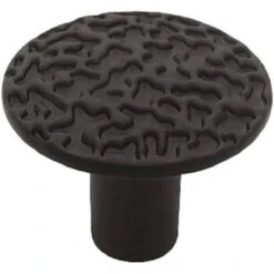 Liberty (2 Pack) 1-1/8" Arts & Craft Hammered Round Knob Black