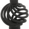 Liberty 1-1/3" Forged Iron Collection Bird Cage Knob With Ball Top Flat Black