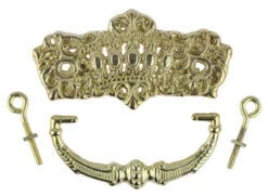 3" Victorian Bail Pull Crown & Jewel Design Solid Brass