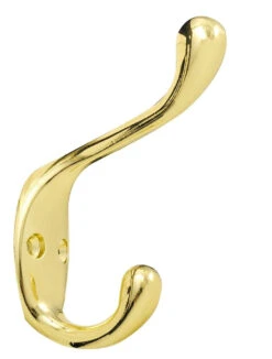 Heavy Coat Hook - 3-1/2" - Brass Plated