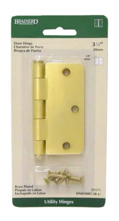 Liberty 3-1/2" Hinge 1/4" Radius Round Corner Satin Brass