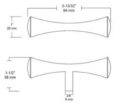 Liberty 3-1/2" Hourglass Bar Knob Satin Nickel -D'Lawless Hardware Shop hourglass bar cabinet knob 3 1 2 satin nickel pbf254y sn c 5 45025.1632755193