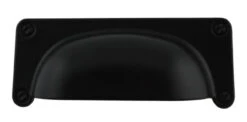 2-1/2" Country Store Farmhouse Cup Pull Matte Black -D'Lawless Hardware Shop industrial style bin cup pull 4 1 80730.1646678613