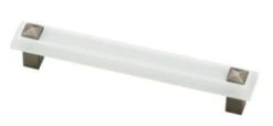 Liberty 5" Kaley Pull Translucent White And Brushed Stainless Steel