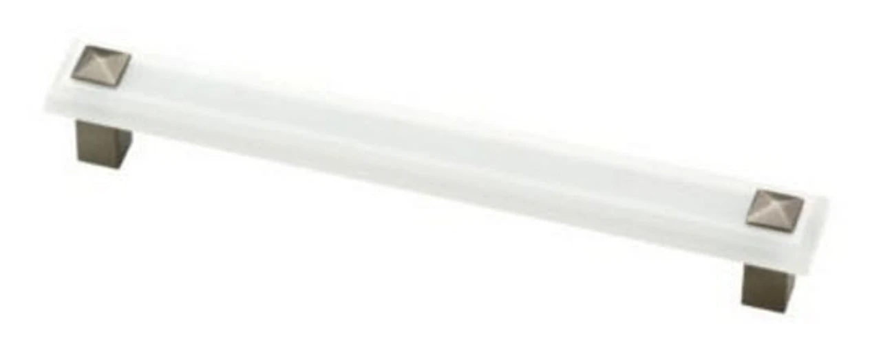 Liberty 6-5/16" Kaley Pull Translucent White And Brushed Stainless Steel 1 Liberty 6-5/16" Kaley Pull Translucent White And Brushed Stainless Steel
