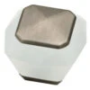 Liberty 1-3/8" Kaley Knob Translucent White & Brushed Stainless Steel