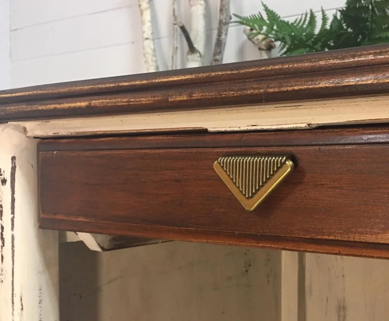 1-1/2" Art Deco Finger Pull Antique English 2 1-1/2" Art Deco Finger Pull Antique English - Image 2