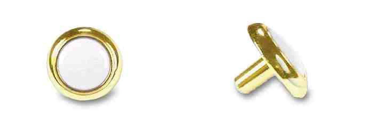 1-1/4" White Ceramic Insert Knob Brass Plated 2 1-1/4" White Ceramic Insert Knob Brass Plated - Image 2
