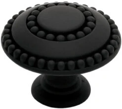 Liberty 1-3/8" Double Beaded Knob Flat Black