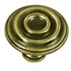 Liberty 1-1/4" Ringed Round Knob Antique Brass