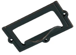 Heavy Duty Die Cast Label Holder Finger Pull 2" X 1" Card Venetian Bronze DL-P3056-VB