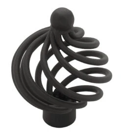 Liberty 1-9/16" Forged Iron Collection Bird Cage Knob Ball Top Flat Black