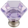 Liberty 1-1/4" Acrylic Faceted Knob Lavender & Satin Nickel