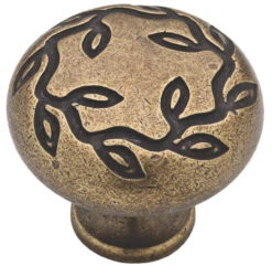 Liberty 1-1/4" Leaf & Vine Knob Antique Brass