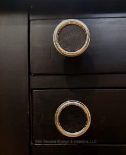 Liberty 1-1/2" Averil Knob Polished Nickel With Black Leather -D'Lawless Hardware Shop leather cabinet knob 67146.1669840914