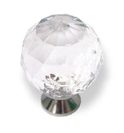 Liberty 1-3/16" Design Facets Ball Knob Chrome Base Clear Crystal