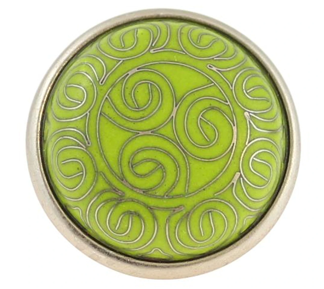 Liberty 1-5/8" Cloisonne Tribal Pattern Knob Lime With Brushed Satin Pewter 1 Liberty 1-5/8" Cloisonne Tribal Pattern Knob Lime With Brushed Satin Pewter
