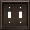 Liberty - Architectural Decorative Double Switch Plate - Venetian Bronze - W10085-VBR-U