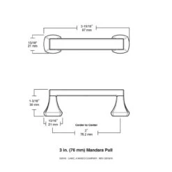Liberty 3" Mandara Pull Champagne Bronze -D'Lawless Hardware Shop mandara pull 3 inch specifications 1 56912.1658349427