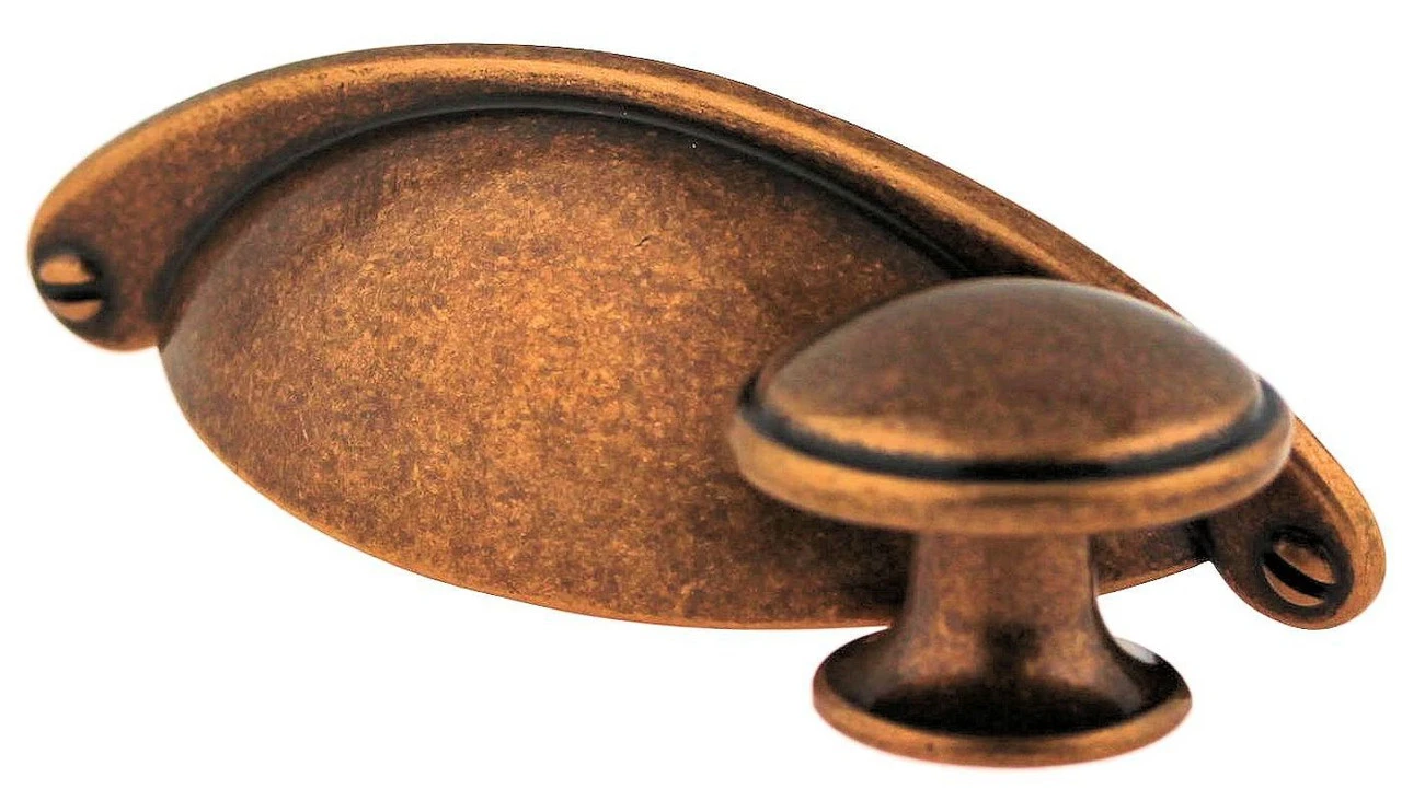 2-1/2" Country Store Cup Pull Antique Copper 2 2-1/2" Country Store Cup Pull Antique Copper - Image 2