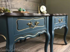 3" French Provincial Pull Antique Brass -D'Lawless Hardware Shop matching blue furniture pieces 1 49244.1645027266