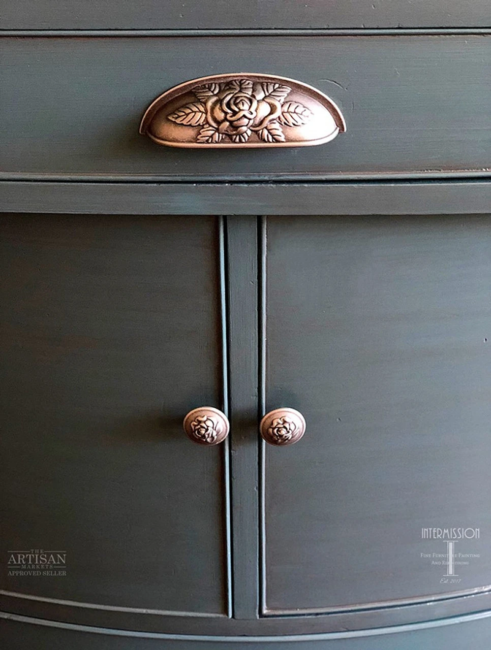 1-1/4" Old Rose Knob Antique Pewter 3 1-1/4" Old Rose Knob Antique Pewter - Image 3