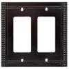 Mission Soft Iron Double Decorator Wall Plate W32748-SI-U662671