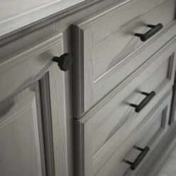 Liberty 1" Modern Geometric Knob Flat Black -D'Lawless Hardware Shop modern geometric matte black knob kitchen 1 41446.1657640556