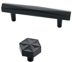 Liberty 1" Modern Geometric Knob Flat Black -D'Lawless Hardware Shop modern geometric matte black knobs 1 80396.1657640556