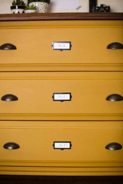 Antique Brass Metal Label Holder - 3 1/2" (1037) -D'Lawless Hardware Shop mustard dresser with labels 1 59920.1645805387