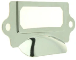 Nickel Plated Cup Pull Label Holder - 3 1/4" (1299)