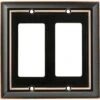 Brainerd - Architectural 2-Gang Double Standard Wall Plate - Oil Rubbed Bronze - W10536-OB-UP