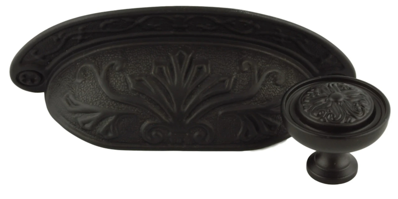2-1/2" Baroque Scroll Work Cup Pull Oil Rubbed Bronze 9 2-1/2" Baroque Scroll Work Cup Pull Oil Rubbed Bronze - Image 9