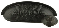 3-3/4" Old Rose Pattern Cup Pull Oil Rubbed Bronze -D'Lawless Hardware Shop old rose pattern cup pull oil rubbed bronze dl p3289 096ob 8 88345.1645477765