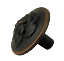 1-1/4" Old Rose Pattern Knob Venetian Bronze
