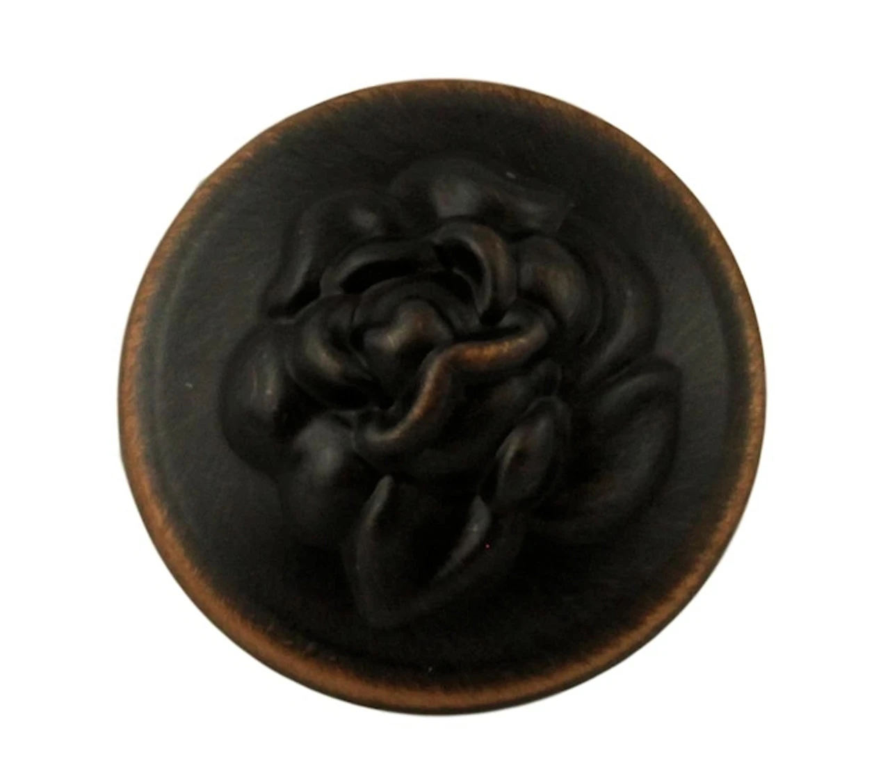 1-1/4" Old Rose Pattern Knob Venetian Bronze 3 1-1/4" Old Rose Pattern Knob Venetian Bronze - Image 3