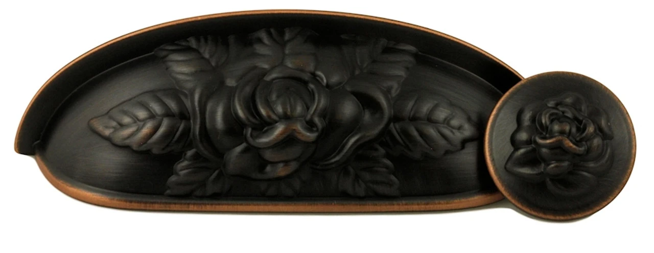 1-1/4" Old Rose Pattern Knob Venetian Bronze 4 1-1/4" Old Rose Pattern Knob Venetian Bronze - Image 4