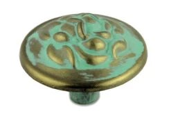 1-1/4" Old Rose Pattern Knob Verdigris -D'Lawless Hardware Shop old rose pattern verdigris 1 1 4 knob dl p2859 32vdg 5 26217.1657737937
