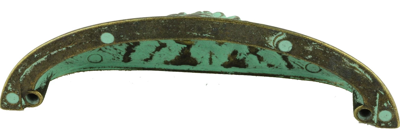 3-3/4" Old Rose Pattern Cup Pull Verdigris 8 3-3/4" Old Rose Pattern Cup Pull Verdigris - Image 8
