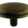 1-3/4" Oval Knob Brushed Antique Brass